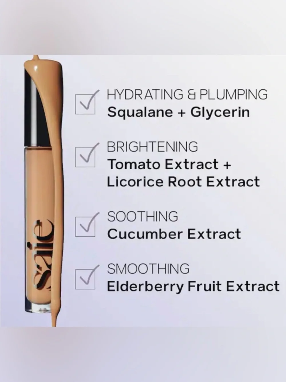 NEW! Saie Hydrabeam Hydrating & Concealing Under Eye Brightener in Five+ Half